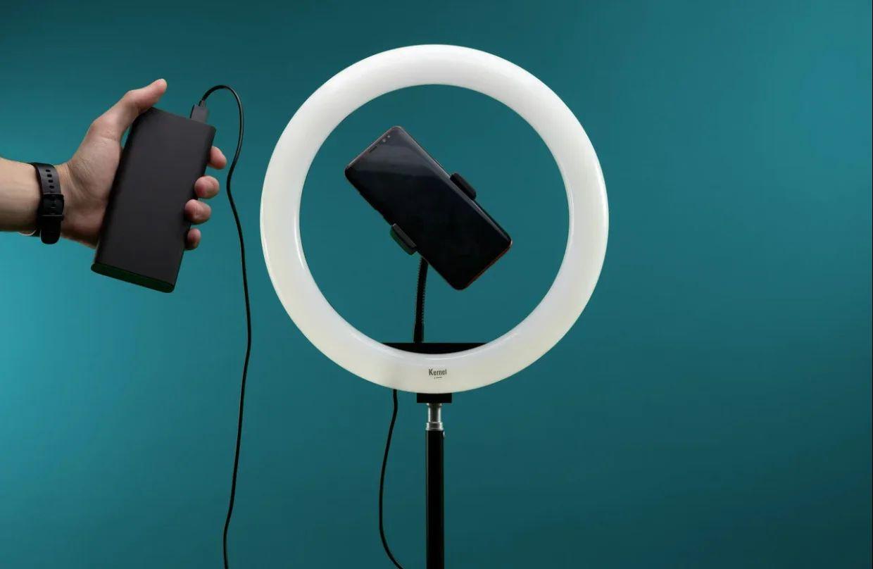 Кільцева LED лампа S31 Світлодіодна лампа USB з кріпленням тримачем телефону, 33см - мініатюра 5