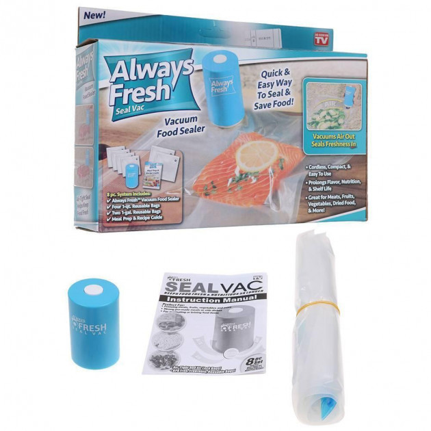 Вакуумний пакувальник для їжі Vacuum Sealer Always Fresh Побутовий міні вакууматор - мініатюра 6