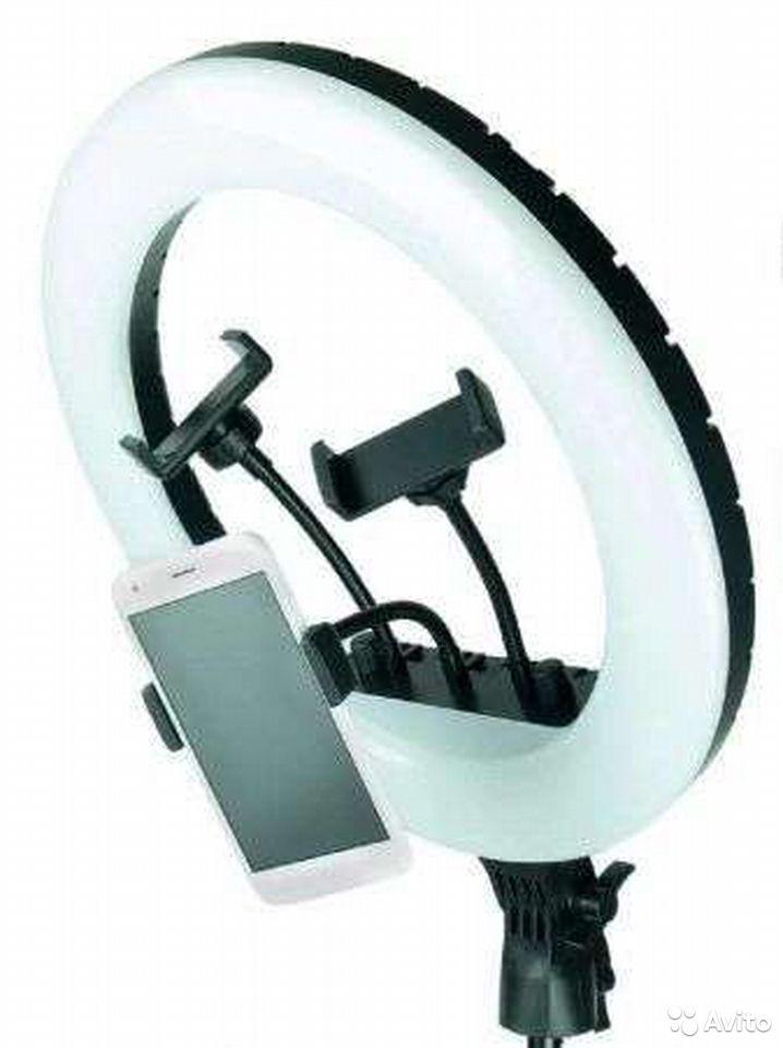 Кільцева RGB селфі - лампа, 36 см ∙ Світлодіодна лампа з пультом MJ36 - мініатюра 2