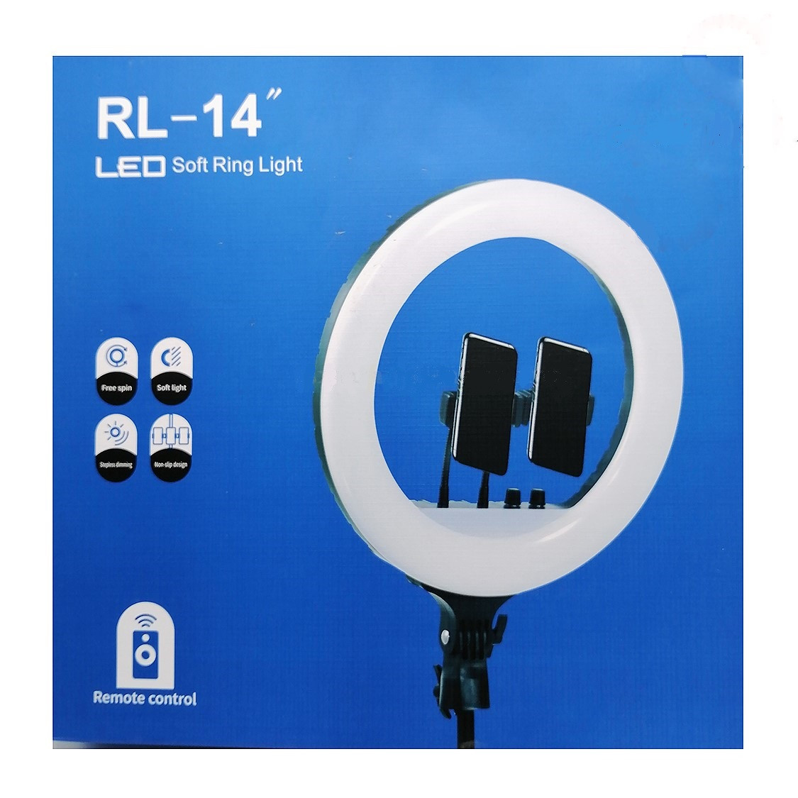 Світлодіодна кільцева лампа для селфі 36 см / Світлодіодна лампа з пультом + сумка (RL-14) - мініатюра 4