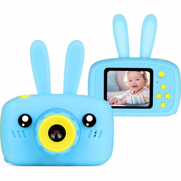 Дитячий фотоапарат Зайчик Baby Photo Camera Rabbit ∙ Дитяча фото відео камера ∙ Таймер ∙ Вбудовані режими з масками та стікерами