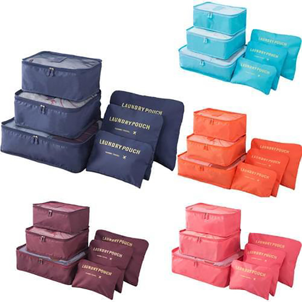 Набір органайзерів для речей Laundry Pouch, 6 сумочок на застібках
