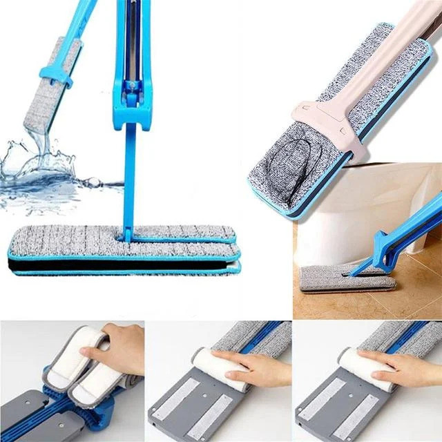 Швабра з віджимом Switch N Clean ∙ Двустороння швабра, що самовіджимається, 2 насадки мікрофібра на липучках - мініатюра 2