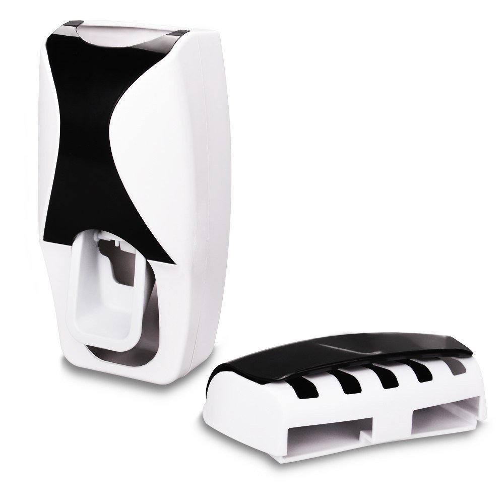 Автоматичний диспенсер - дозатор зубної пасти з тримачем щіток Настінний органайзер у ванній кімнаті - мініатюра 4