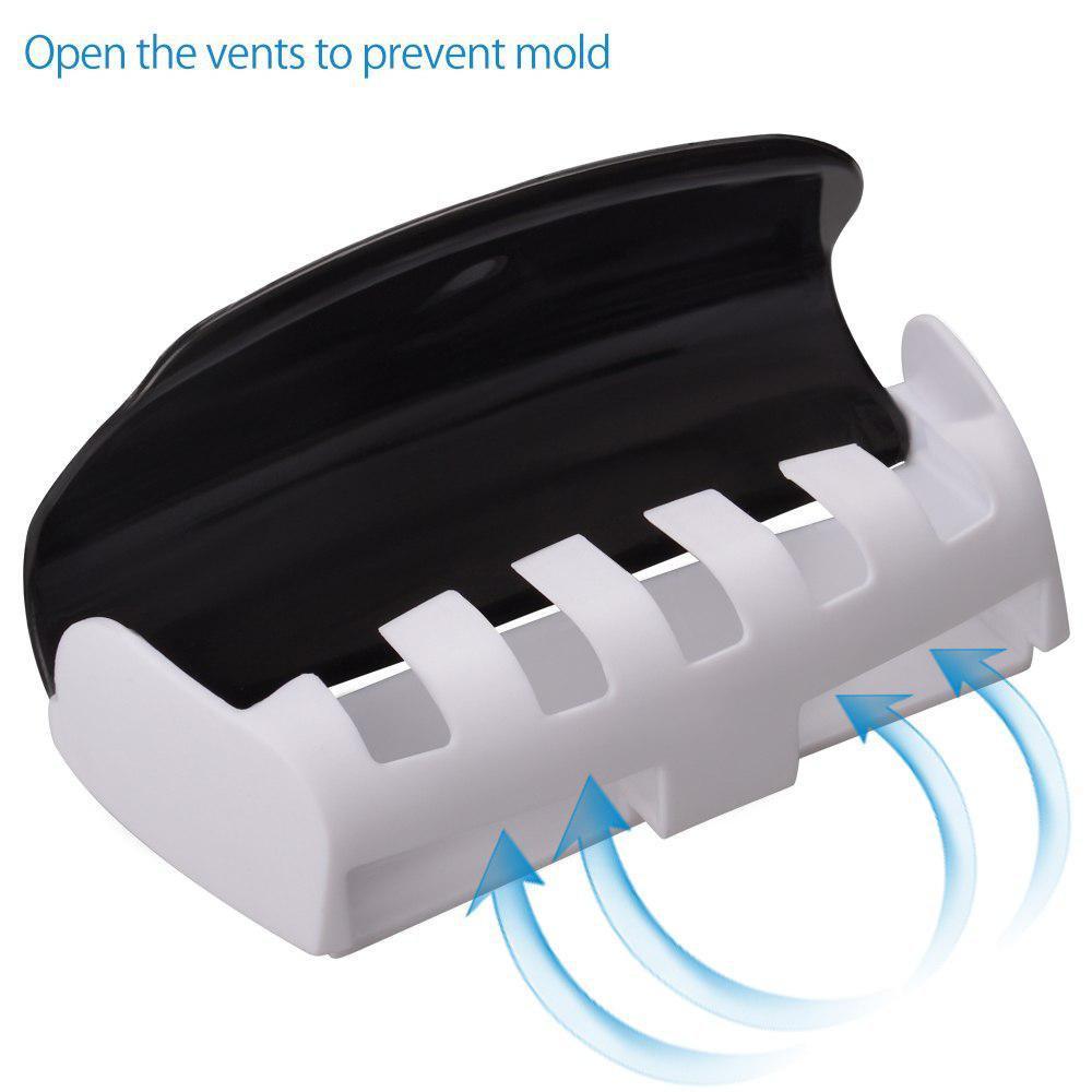 Автоматичний диспенсер - дозатор зубної пасти з тримачем щіток Настінний органайзер у ванній кімнаті - мініатюра 7