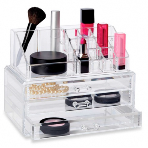 Органайзер для зберігання косметики 4DRAWER Акриловий прозорий настільний ящик - бокс для косметики та біжутерії - мініатюра 5