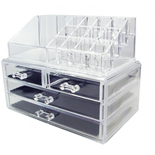 Органайзер для зберігання косметики 4DRAWER Акриловий прозорий настільний ящик - бокс для косметики та біжутерії - мініатюра 8