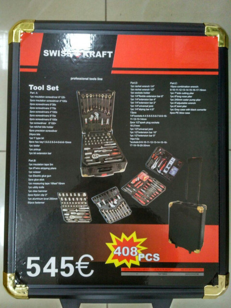 Універсальний автомобільний набір інструментів Kraft Royal 408 предметів у валізі | Кейс із інструментами - мініатюра 7