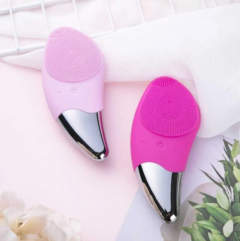 Електрична силіконова щітка Sonic Facial Brush Вібро - щіточка масажер для очищення шкіри обличчя та тіла