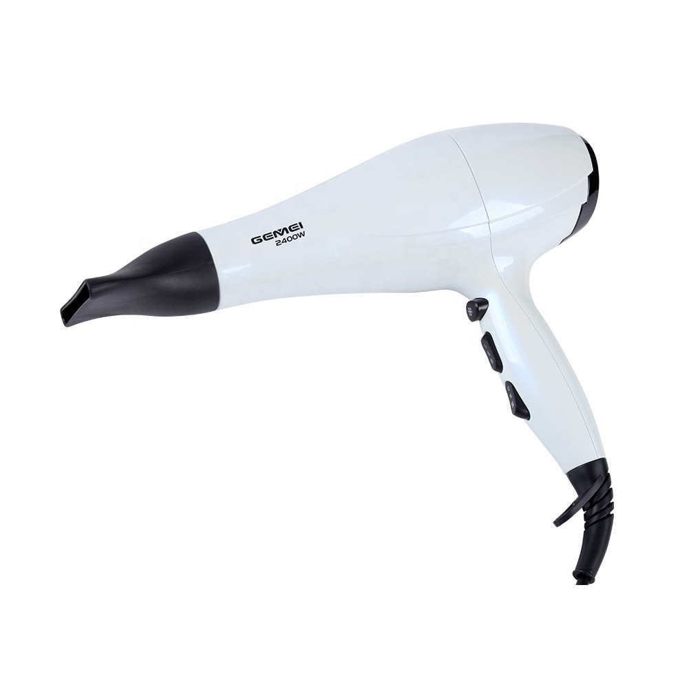 Фен Gemei GM-105 ∙ Домашній потужний фен з насадкою - дифузор та концентратор, 2400 Вт ∙ Білий - мініатюра 4