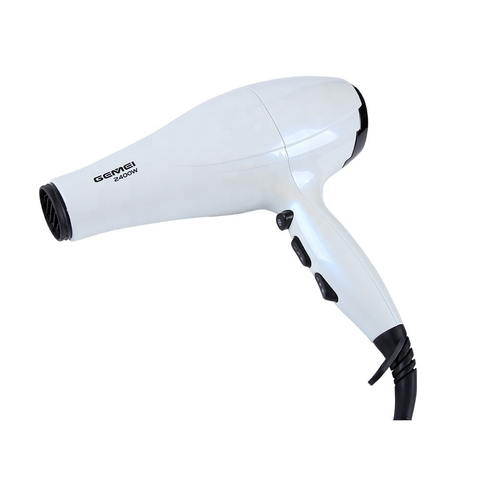 Фен Gemei GM-105 ∙ Домашній потужний фен з насадкою - дифузор та концентратор, 2400 Вт ∙ Білий - мініатюра 6