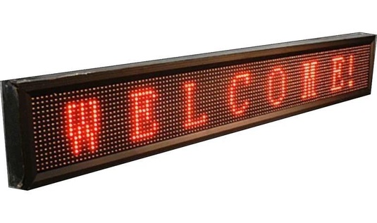 Світлодіодний біжучий рядок, 100 х 40 см · Внутрішня інформаційна рекламна вивіска – табло з Wi Fi · Червона