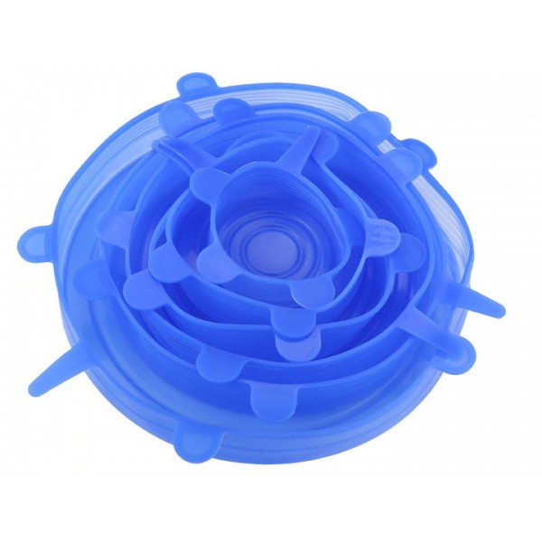 Універсальні силіконові кришки Super stretch silicone, 6 шт ∙ Набір кришок для посуду та ємностей - мініатюра 3