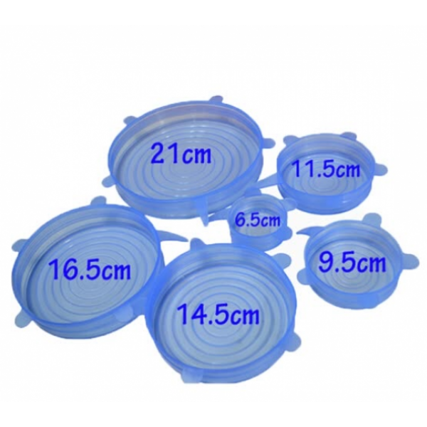 Універсальні силіконові кришки Super stretch silicone, 6 шт ∙ Набір кришок для посуду та ємностей - мініатюра 9