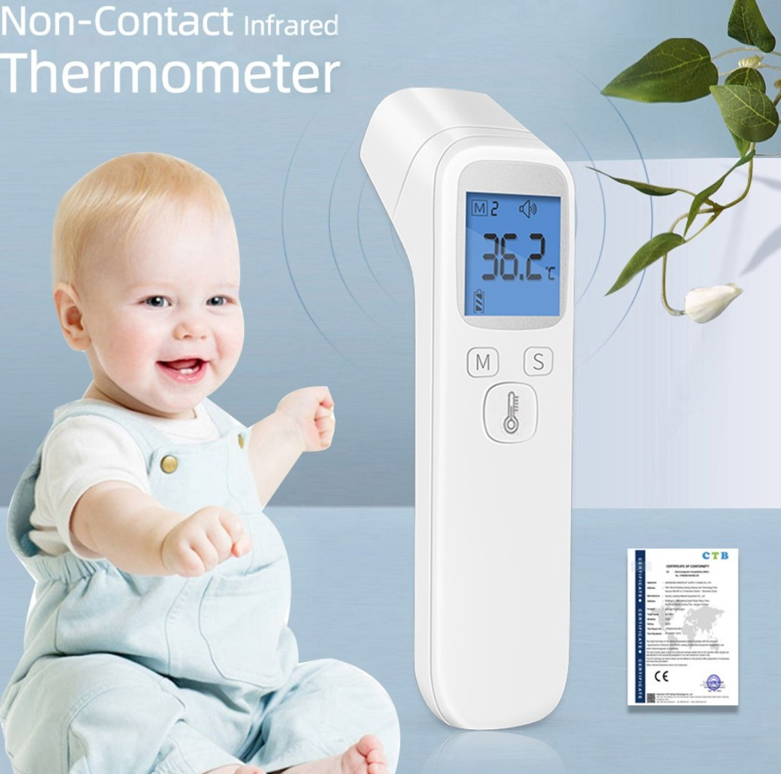 Безконтактний інфрачервоний термометр Non Contact Ytai Changan WM-104 ∙ Цифровий дистанційний прилад для вимірювання температури тіла - мініатюра 5