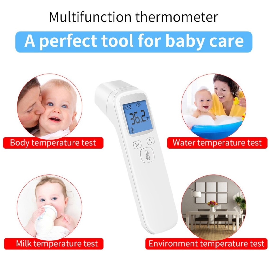 Безконтактний інфрачервоний термометр Non Contact Ytai Changan WM-104 ∙ Цифровий дистанційний прилад для вимірювання температури тіла - мініатюра 7