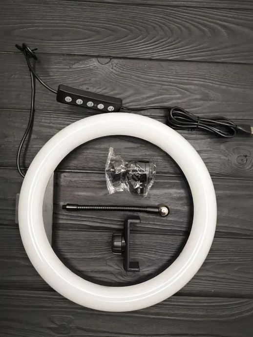 Кільцева RGB селфі - лампа, 26 см ∙ Селфі - кільце з пультом MJ26 - мініатюра 3