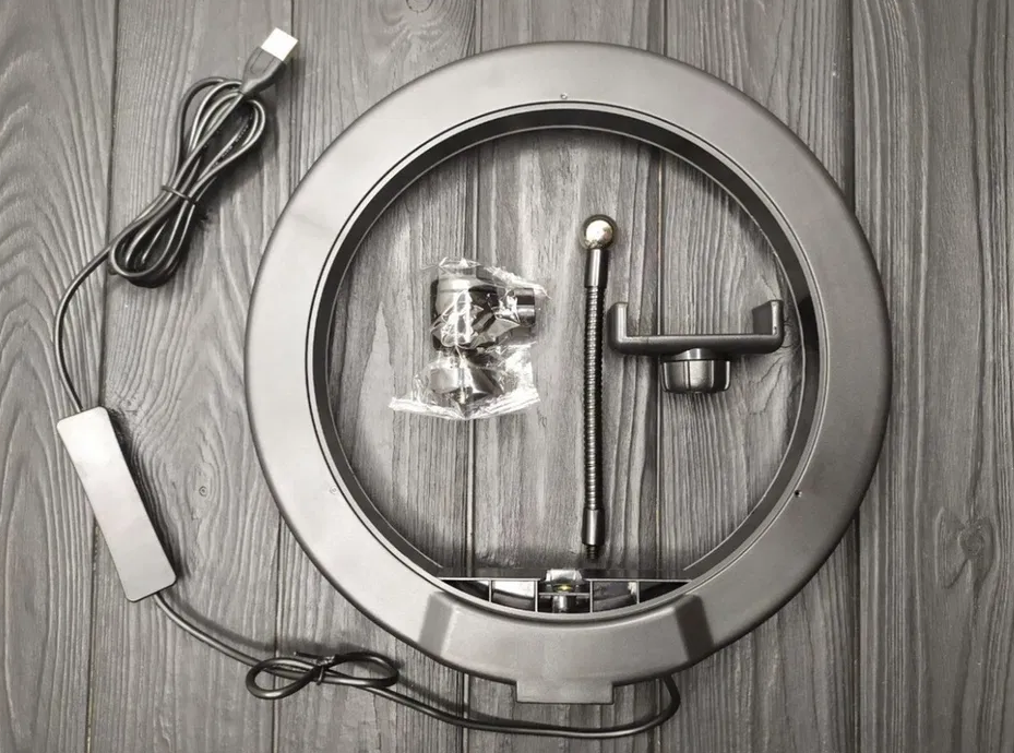 Кільцева RGB селфі - лампа, 26 см ∙ Селфі - кільце з пультом MJ26 - мініатюра 4