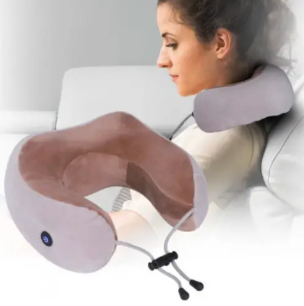 Масажна подушка U-shaped Massage pillow для шиї та спини інфрачервоний роликовий масажер - мініатюра 2