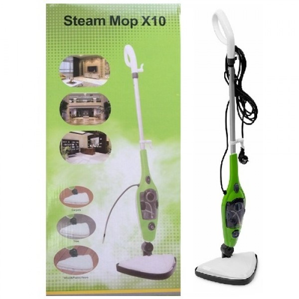 Багатофункціональна парова швабра Steam Mop X10 з насадками ∙ Електрична чистяча швабра для прибирання, 10 насадок