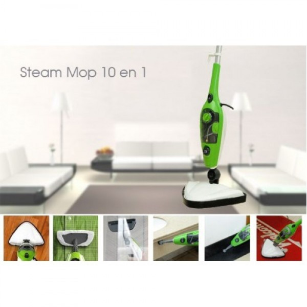 Багатофункціональна парова швабра Steam Mop X10 з насадками ∙ Електрична чистяча швабра для прибирання, 10 насадок - мініатюра 2