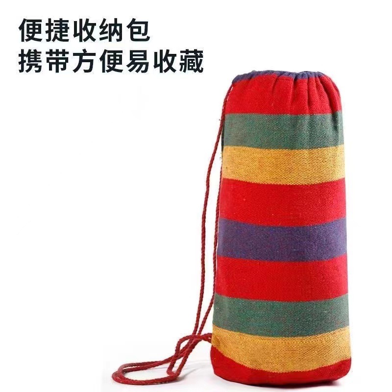 Гавайський бавовняний гамак, 200*80 см з дерев'яними планками ∙ Садовий підвісний одномісний гамак для дому та дачі - мініатюра 4