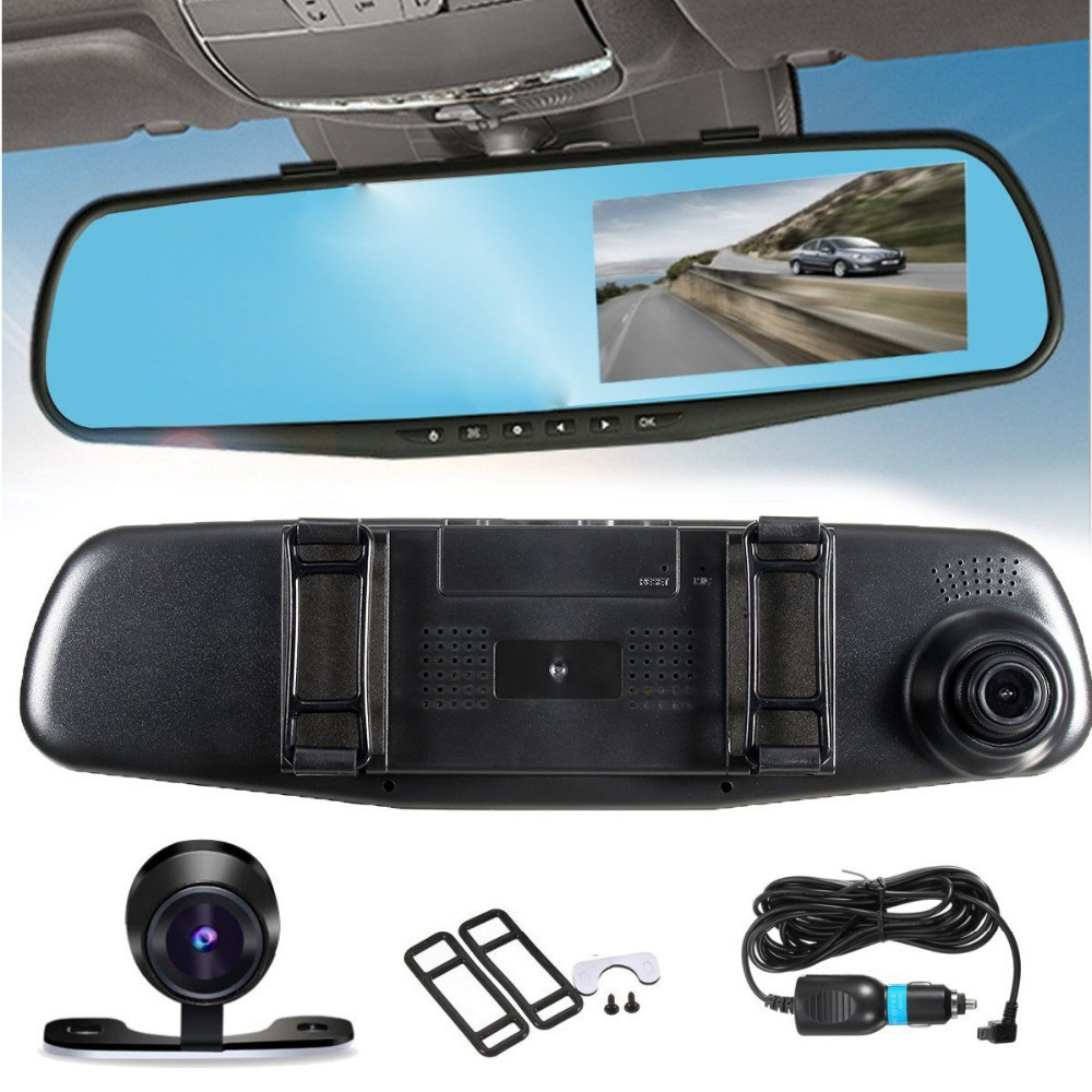 Відеореєстратор - дзеркало з камерою заднього виду DVR Full HD 1433 (4,3") 2 камери - мініатюра 6