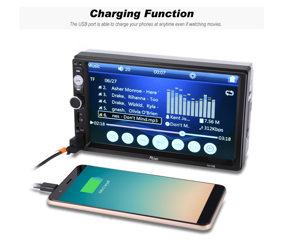 Автомагнітола 2DIN 7010G Little ∙ Автомобільна магнітола ∙ USB ∙ SD ∙ MMC - мініатюра 4