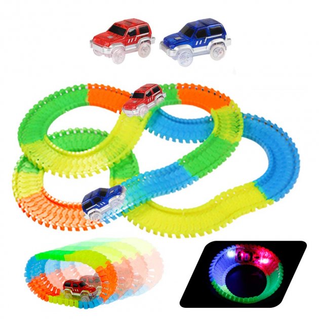 Дитячий набір MAGIC TRACKS 360 Mega Set Гнучка іграшкова дорога - автотрек конструктор + 2 машинки - мініатюра 3