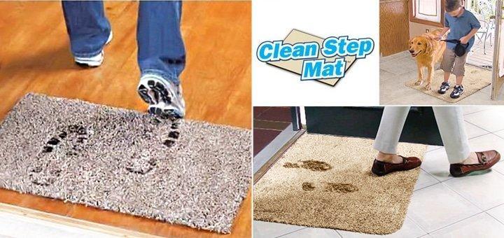 Килимок для взуття Clean Step Mat Супервбираючий придверний килимок для підлоги, 70*45см - мініатюра 4