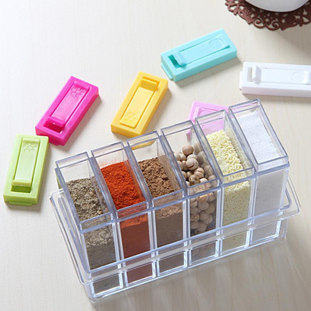 Набір ємностей для спецій Seasoning Six Piece Set, 6 баночок ∙ Кухонний набір - спецівниця на підставці ∙ Екопластик - мініатюра 2