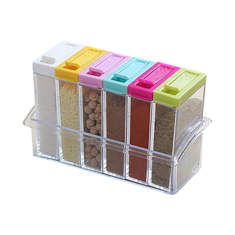 Набір ємностей для спецій Seasoning Six Piece Set, 6 баночок ∙ Кухонний набір - спецівниця на підставці ∙ Екопластик - мініатюра 7