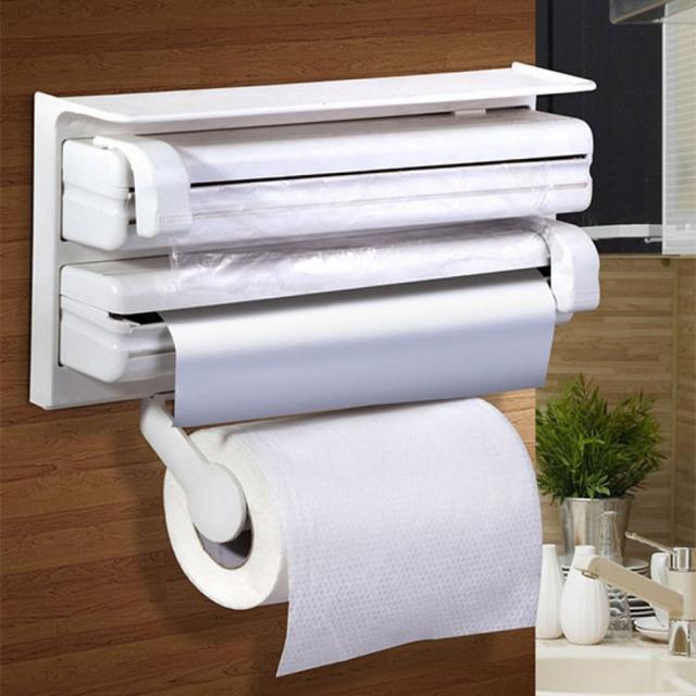 Кухонний підвісний диспенсер Kitchen Roll Triple Paper Dispenser Тримач для плівки, фольги та рушників - мініатюра 2