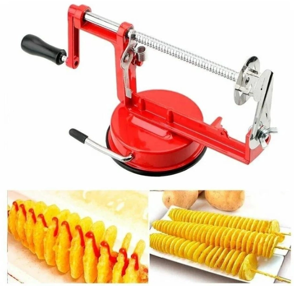 Машинка для спіральної нарізки картоплі Spiral Potato Slicer ∙ Картоплерізка ∙ Овочерізка ∙ Мультирізка спіраллю - мініатюра 2