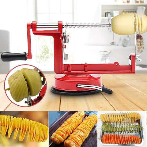 Машинка для спіральної нарізки картоплі Spiral Potato Slicer ∙ Картоплерізка ∙ Овочерізка ∙ Мультирізка спіраллю - мініатюра 6
