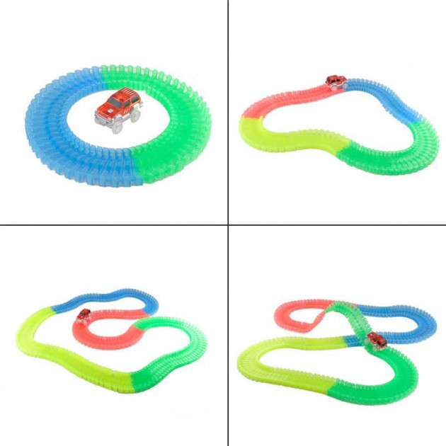 Дитяча автомобільна гоночна траса Magic Tracks, 220 деталей ∙ Конструктор - автотрек Гнучка іграшкова дорога - мініатюра 3