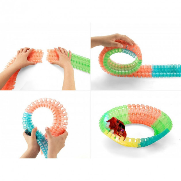 Дитяча автомобільна гоночна траса Magic Tracks, 220 деталей ∙ Конструктор - автотрек Гнучка іграшкова дорога - мініатюра 4