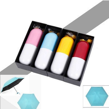 Міні парасолька - капсула | компактна парасолька у футлярі, Жовта - мініатюра 3