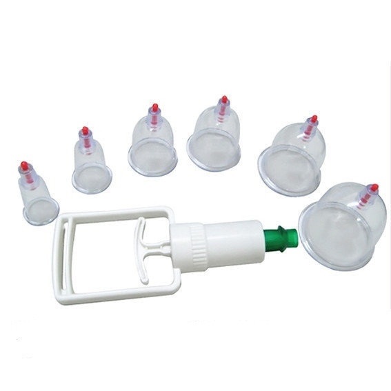 Вакуумні банки з насосом, 6 шт ∙ Набір вакуумних банок для антицелюлітного масажу та загального оздоровлення