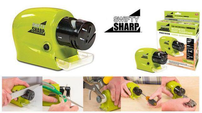 Бездротова універсальна точила для ножів Swifty Sharp Motorized Knife Sharpener Ножеточка Свіфті Шарп - мініатюра 4