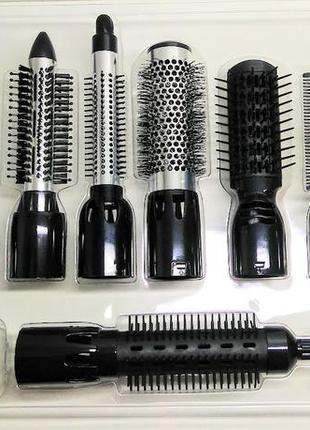 Повітряний мультистайлер для волосся GEMEI GM-4833 10 у 1 | Фен щітка Стайлер | прасування | плойка - мініатюра 3