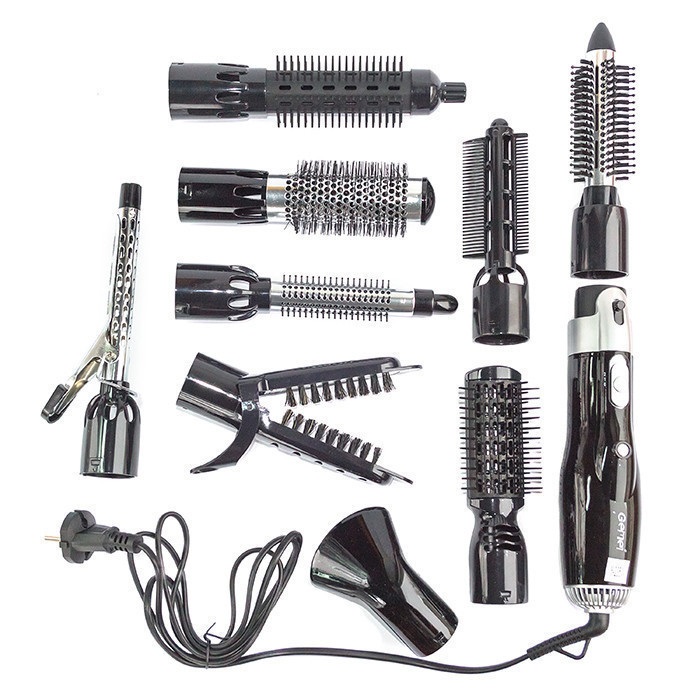 Повітряний мультистайлер для волосся GEMEI GM-4833 10 у 1 | Фен щітка Стайлер | прасування | плойка - мініатюра 9