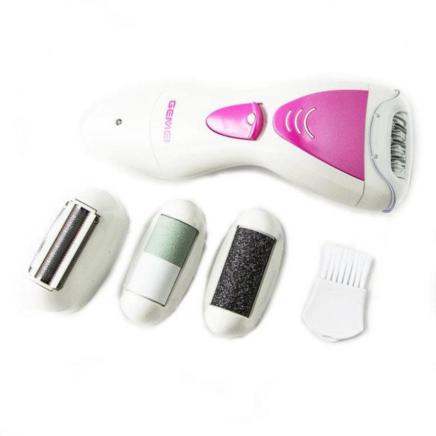 Жіночий епілятор Gemei GM-7006 4 в 1 з насадками для педикюру - мініатюра 2
