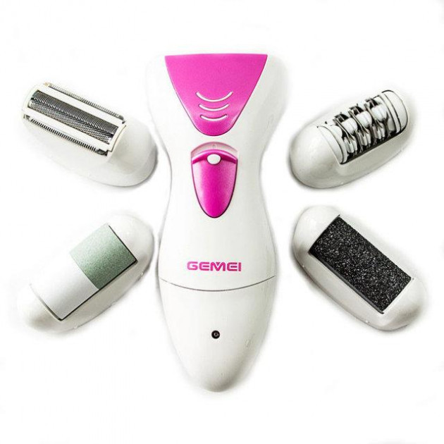 Жіночий епілятор Gemei GM-7006 4 в 1 з насадками для педикюру - мініатюра 4