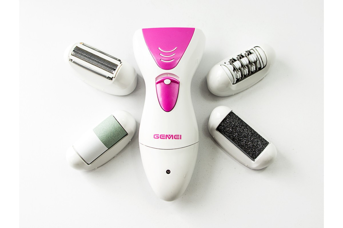 Жіночий епілятор Gemei GM-7006 4 в 1 з насадками для педикюру - мініатюра 7