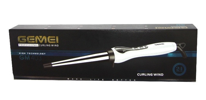 Професійна конусна плойка Gemei GM 403 для спіральної завивки волосся Керамічне покриття - мініатюра 2