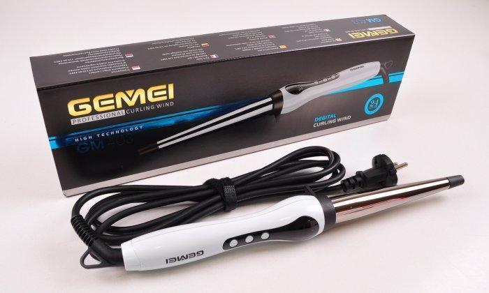 Професійна конусна плойка Gemei GM 403 для спіральної завивки волосся Керамічне покриття - мініатюра 4