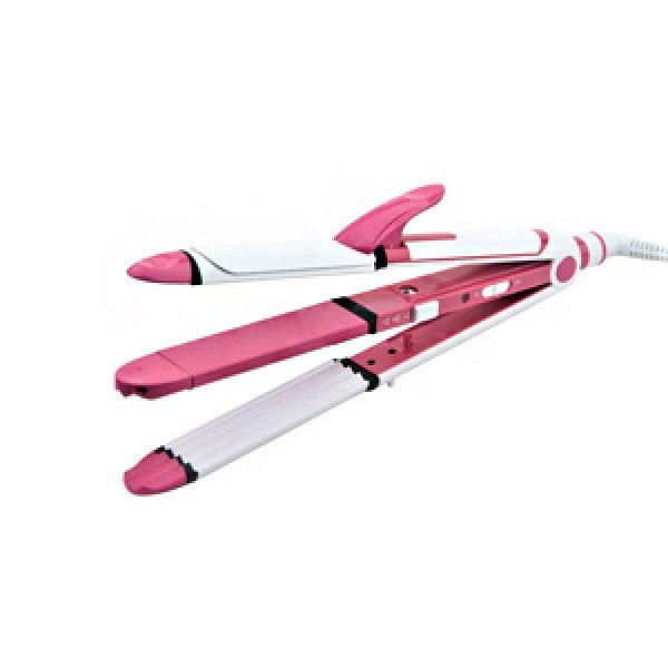 Багатофункціональна плойка - для волосся Gemei GM 2921 Стайлер для укладки 3 в 1: праска / щипці / гофре