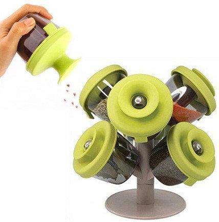 Набір баночок для спецій та приправ Pop Up Spice Rack із 6 ємностей на підставці | Спецівниця 6 шт - мініатюра 2