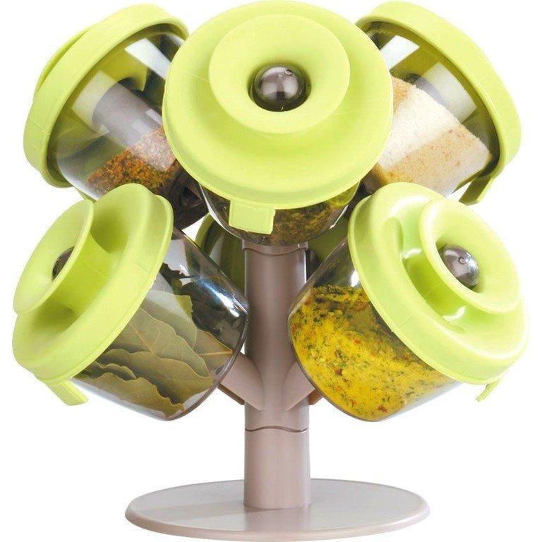 Набір баночок для спецій та приправ Pop Up Spice Rack із 6 ємностей на підставці | Спецівниця 6 шт - мініатюра 7